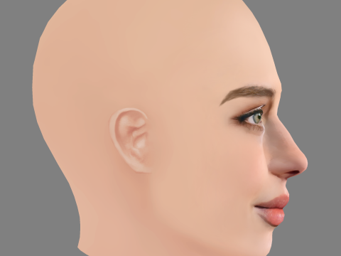 Alice Pagani Head - No Hair - Low poly head for game 3D 모델