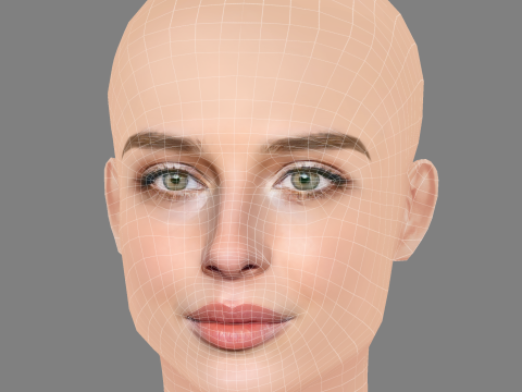Alice Pagani Head - No Hair - Low poly head for game 3D 모델