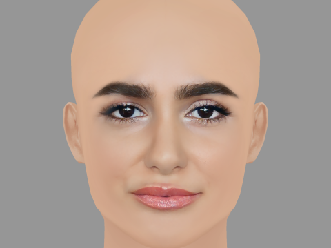 Alicia Sanz Head - No Hair - Low poly head for game 3D 模型