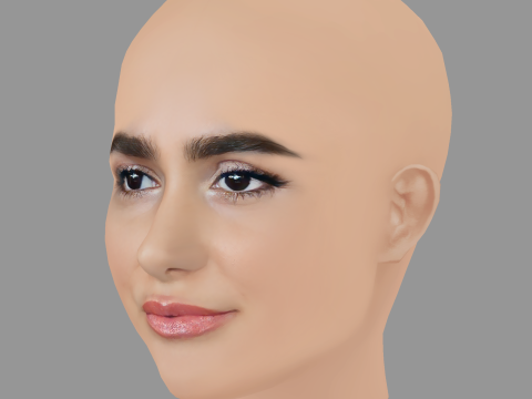 Alicia Sanz Head - No Hair - Low poly head for game 3D 模型