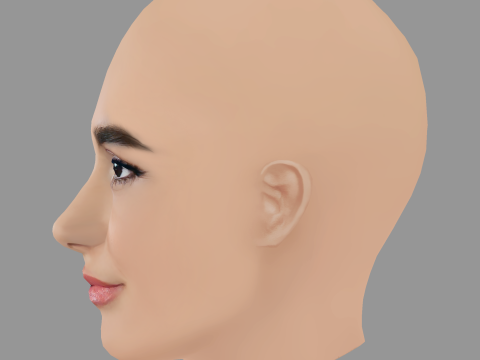 Alicia Sanz Head - No Hair - Low poly head for game 3D 模型