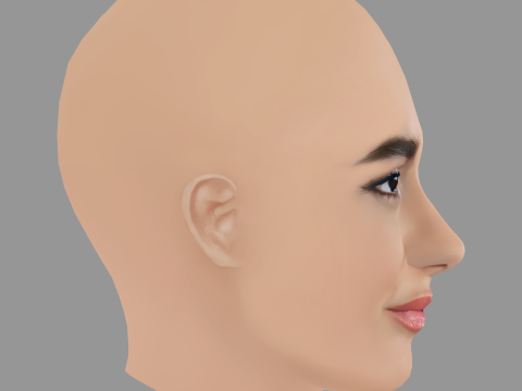 Alicia Sanz Head - No Hair - Low poly head for game 3D 模型