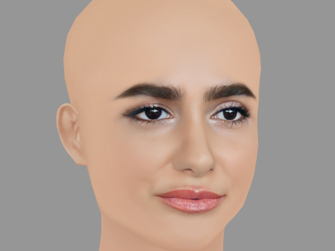 Alicia Sanz Head - No Hair - Low poly head for game 3D 模型