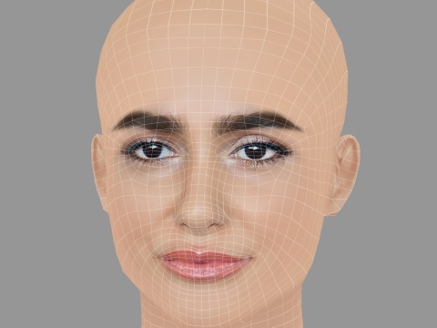 Alicia Sanz Head - No Hair - Low poly head for game 3D 模型