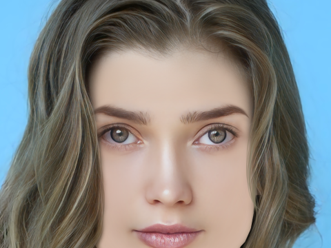Alina Lanina Head - No Hair - Low poly head for game 3D Model