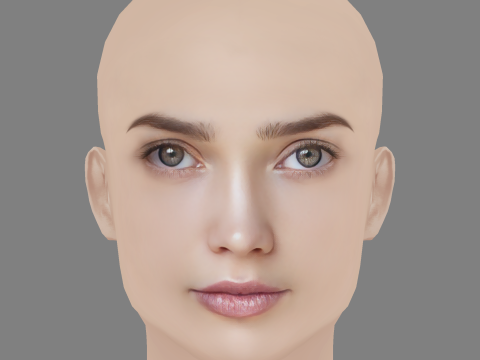 Alina Lanina Head - No Hair - Low poly head for game 3Dモデル