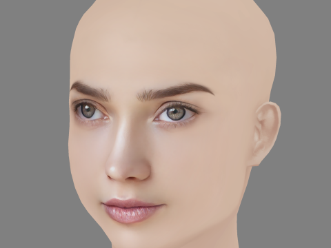 Alina Lanina Head - No Hair - Low poly head for game 3Dモデル