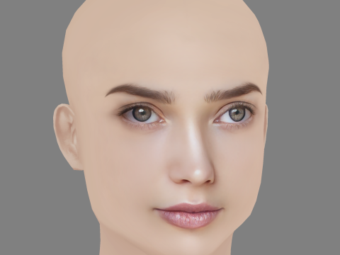 Alina Lanina Head - No Hair - Low poly head for game 3Dモデル