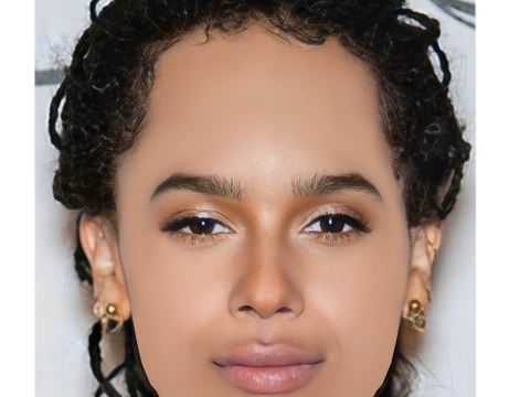 Zoe Kravitz Head - No Hair - Low poly head for game 3D Model
