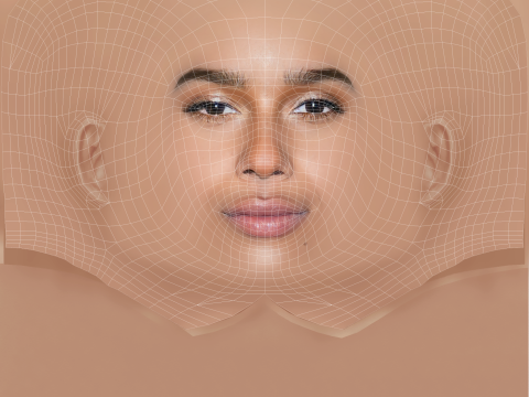 Zoe Kravitz Head - No Hair - Low poly head for game Modelo 3D
