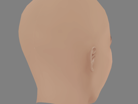 Zita Hanrot Head - No Hair - Low poly head for game 3D Model