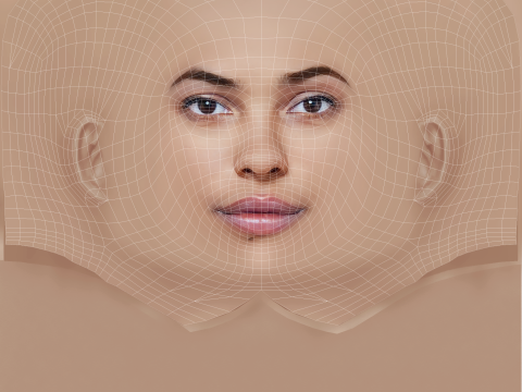 Zita Hanrot Head - No Hair - Low poly head for game 3D Model