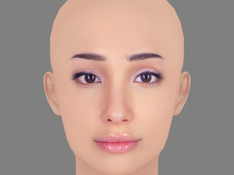 Zion Moreno Head - No Hair - Low poly head for game 3D 모델