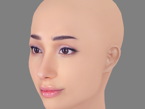 Zion Moreno Head - No Hair - Low poly head for game 3D 모델