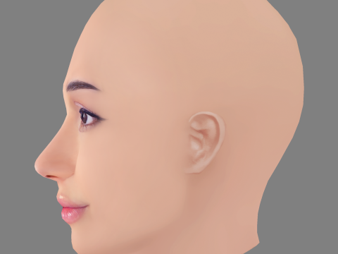 Zion Moreno Head - No Hair - Low poly head for game 3D 모델