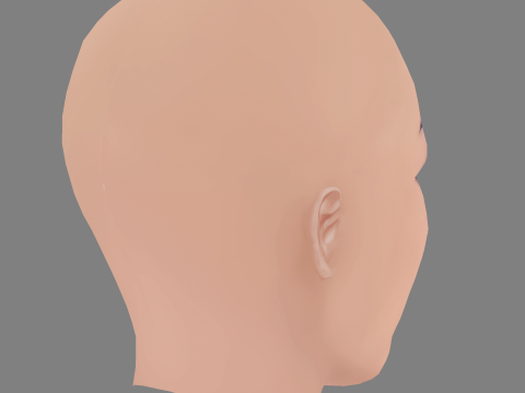 Zion Moreno Head - No Hair - Low poly head for game 3D 모델