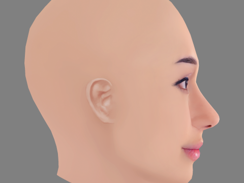 Zion Moreno Head - No Hair - Low poly head for game 3D 모델