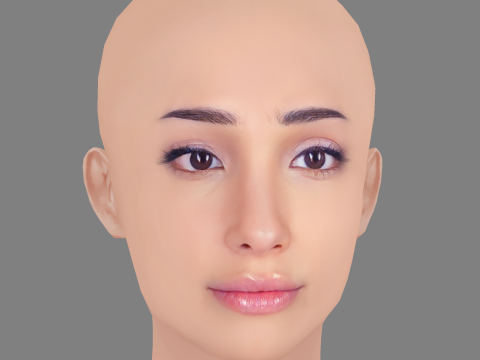 Zion Moreno Head - No Hair - Low poly head for game 3D 모델