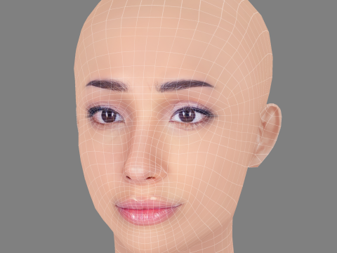 Zion Moreno Head - No Hair - Low poly head for game 3D 모델