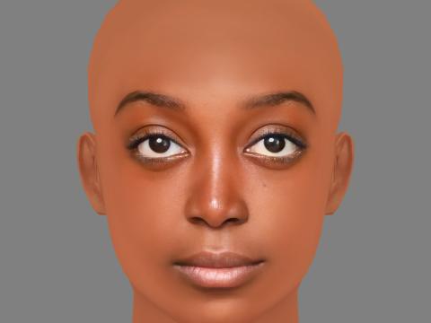 Zaris-Angel Hator Head - No Hair - Low poly head for game 3D Modell