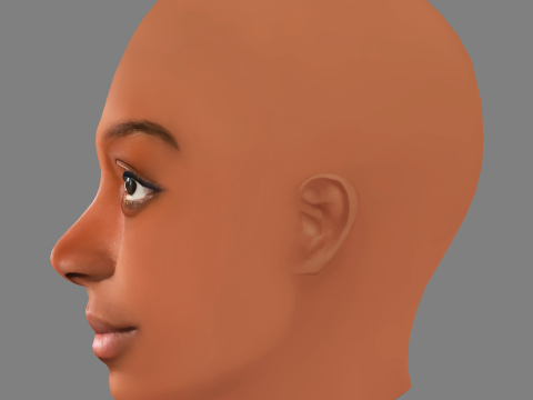 Zaris-Angel Hator Head - No Hair - Low poly head for game 3D Modell