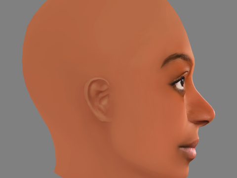 Zaris-Angel Hator Head - No Hair - Low poly head for game 3D Modell
