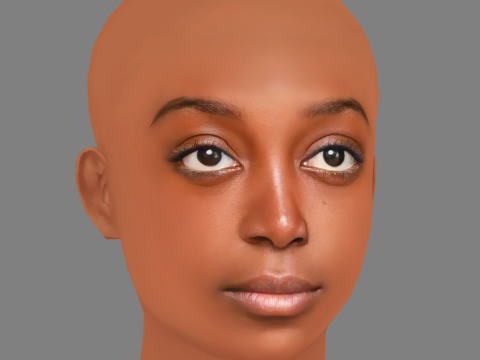 Zaris-Angel Hator Head - No Hair - Low poly head for game 3D Modell