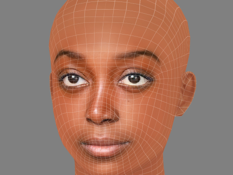 Zaris-Angel Hator Head - No Hair - Low poly head for game 3D Modell