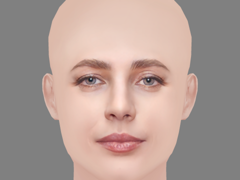 Yuliya Snigir Head - No Hair - Low poly head for game 3D Model