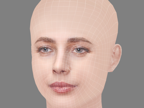 Yuliya Snigir Head - No Hair - Low poly head for game 3D Model
