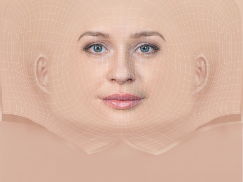 Yuliya Peresild 헤드 - 머리카락 없음 - 게임용 로우 폴리 헤드 3D 모델