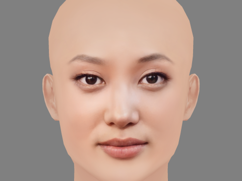 Yerin Ha Head - No Hair - Low poly head for game 3D Модель