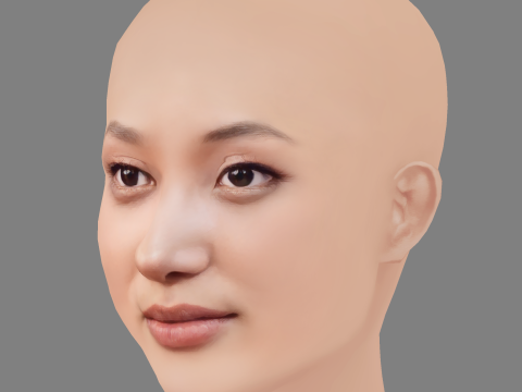 Yerin Ha Head - No Hair - Low poly head for game 3D Модель