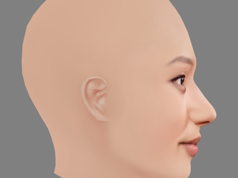 Yerin Ha Head - No Hair - Low poly head for game 3D Модель