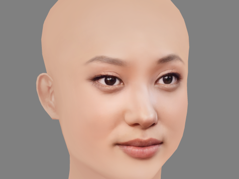 Yerin Ha Head - No Hair - Low poly head for game 3D Модель