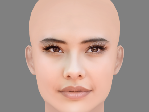 Xochitl Gomez Head - No Hair - Low poly head for game 3D-Modell
