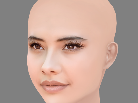 Xochitl Gomez Head - No Hair - Low poly head for game 3D-Modell