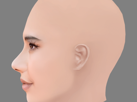 Xochitl Gomez Head - No Hair - Low poly head for game 3D-Modell