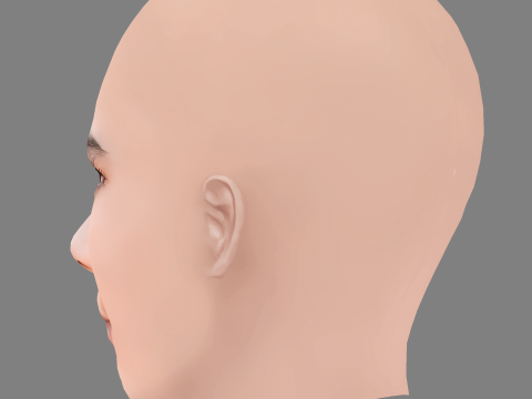 Xochitl Gomez Head - No Hair - Low poly head for game 3D-Modell