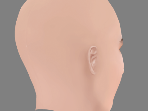 Xochitl Gomez Head - No Hair - Low poly head for game 3D-Modell