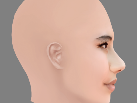 Xochitl Gomez Head - No Hair - Low poly head for game 3D-Modell