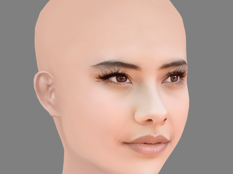 Xochitl Gomez Head - No Hair - Low poly head for game 3D-Modell