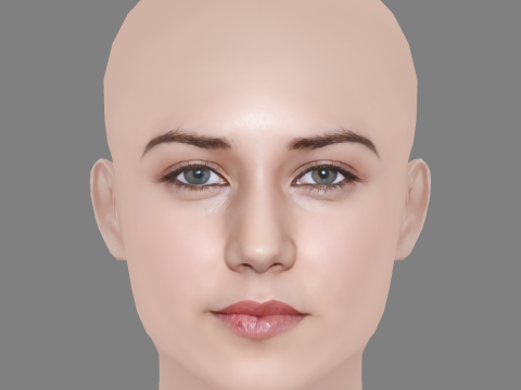 Ximena Romo Head - No Hair - Low poly head for game 3D Модель