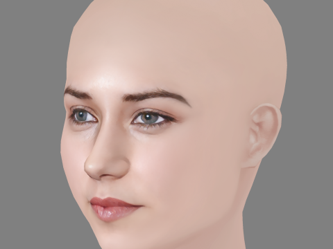 Ximena Romo Head - No Hair - Low poly head for game 3D Модель