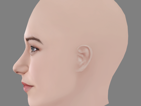 Ximena Romo Head - No Hair - Low poly head for game 3D Модель