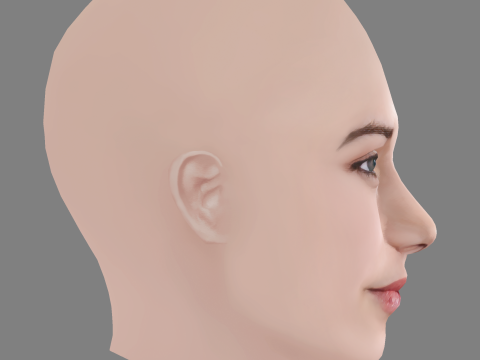 Ximena Romo Head - No Hair - Low poly head for game 3D Модель
