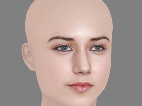 Ximena Romo Head - No Hair - Low poly head for game 3D Модель