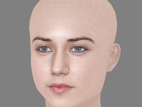 Ximena Romo Head - No Hair - Low poly head for game 3D Модель