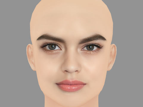 Vladislava Evtushenko Head - No Hair - Low poly head for game 3D 模型