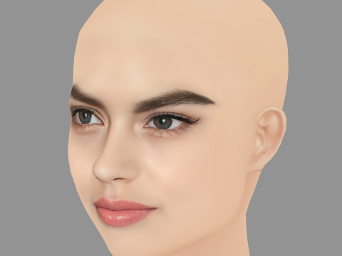 Vladislava Evtushenko Head - No Hair - Low poly head for game 3D 模型